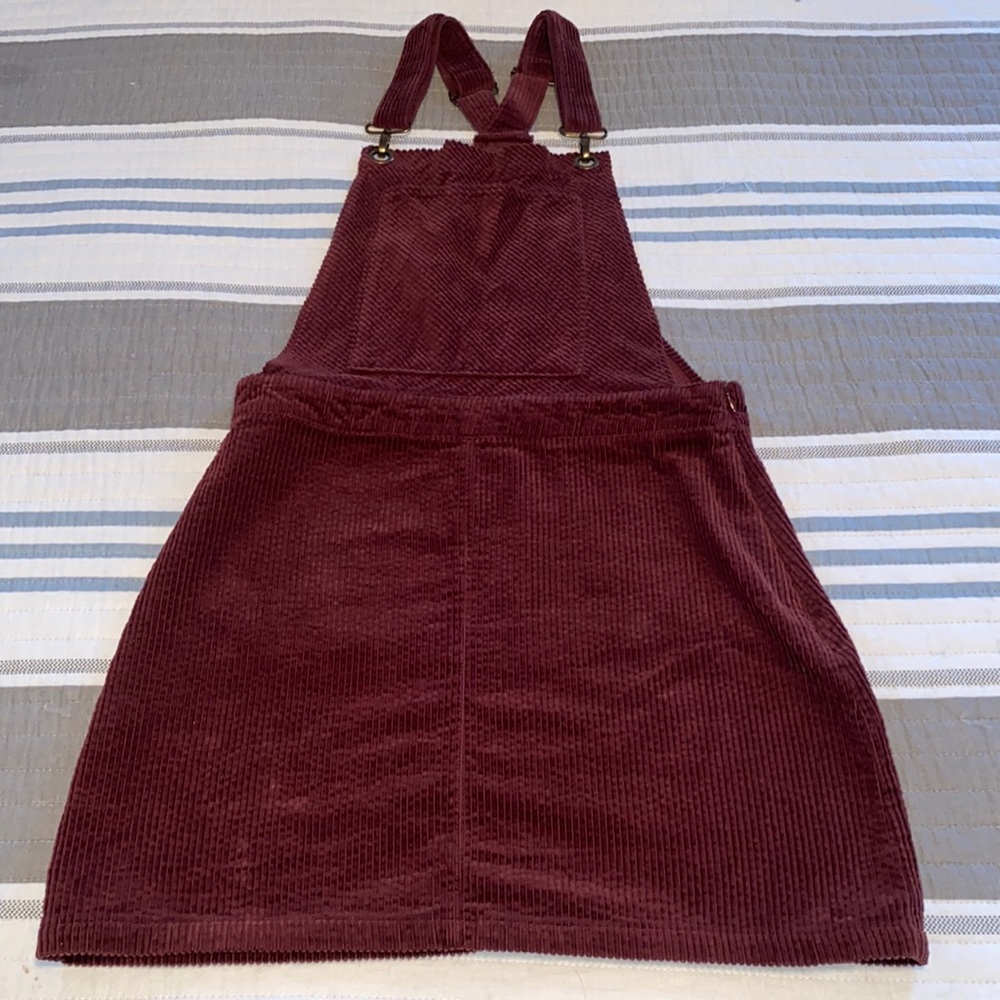 Ashley Mason Burgundy Corduroy overall dress XL